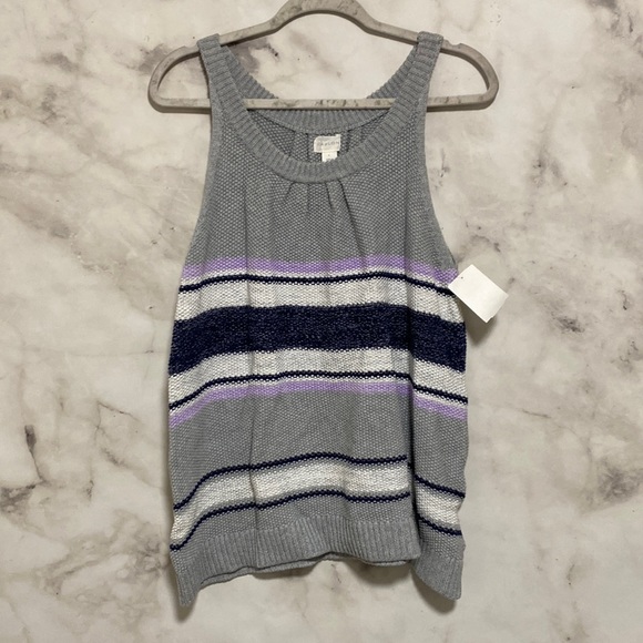 Caslon Round Scrunched Neck Knit Sweater Tank Top - Picture 3 of 9